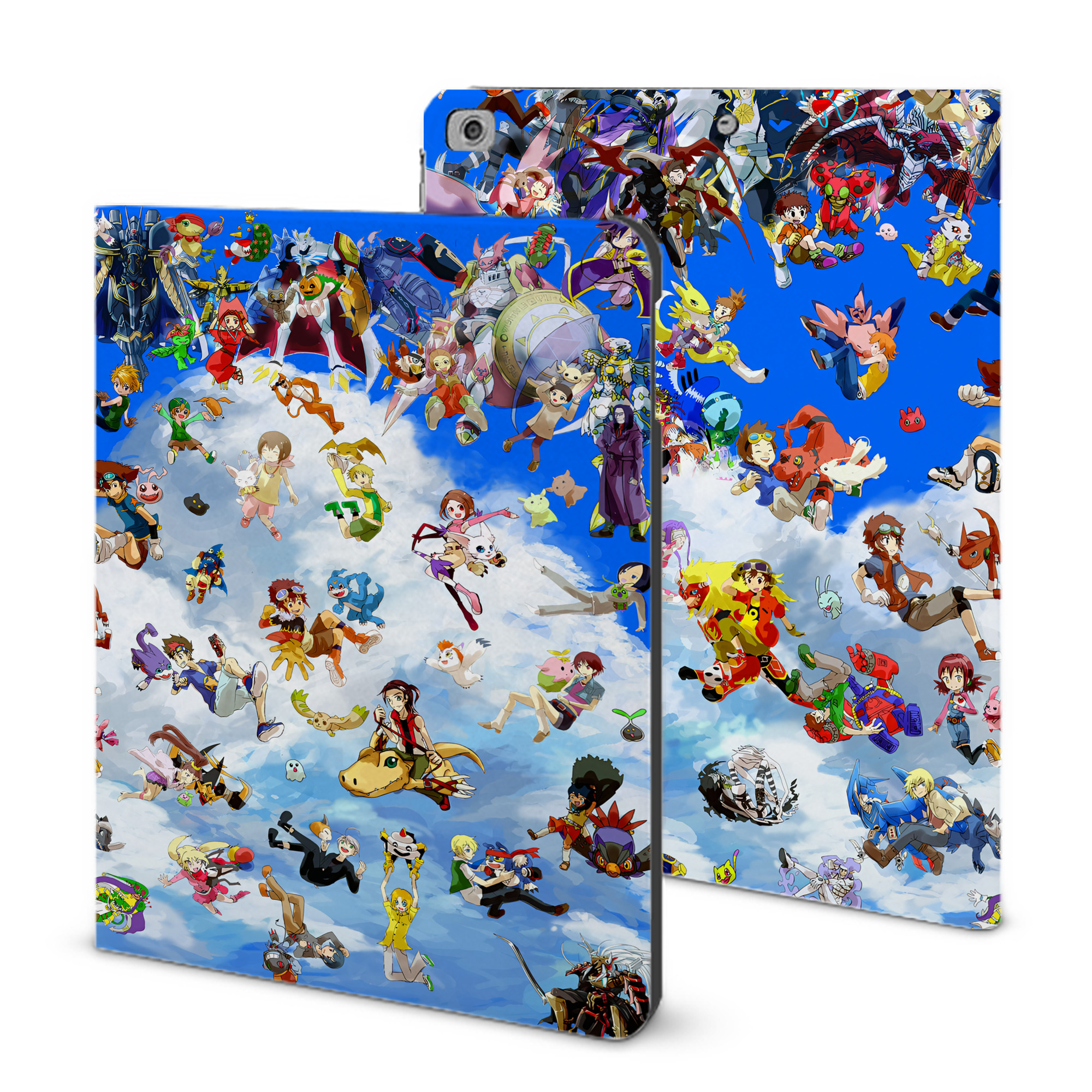 （画像用） Digimon デジタルモンスター/デジモン IPad ケース ブック型 PUレザー TPU 耐衝撃 軽量 薄型 ペン収納なし 全面保護 IPad 各モデル対応